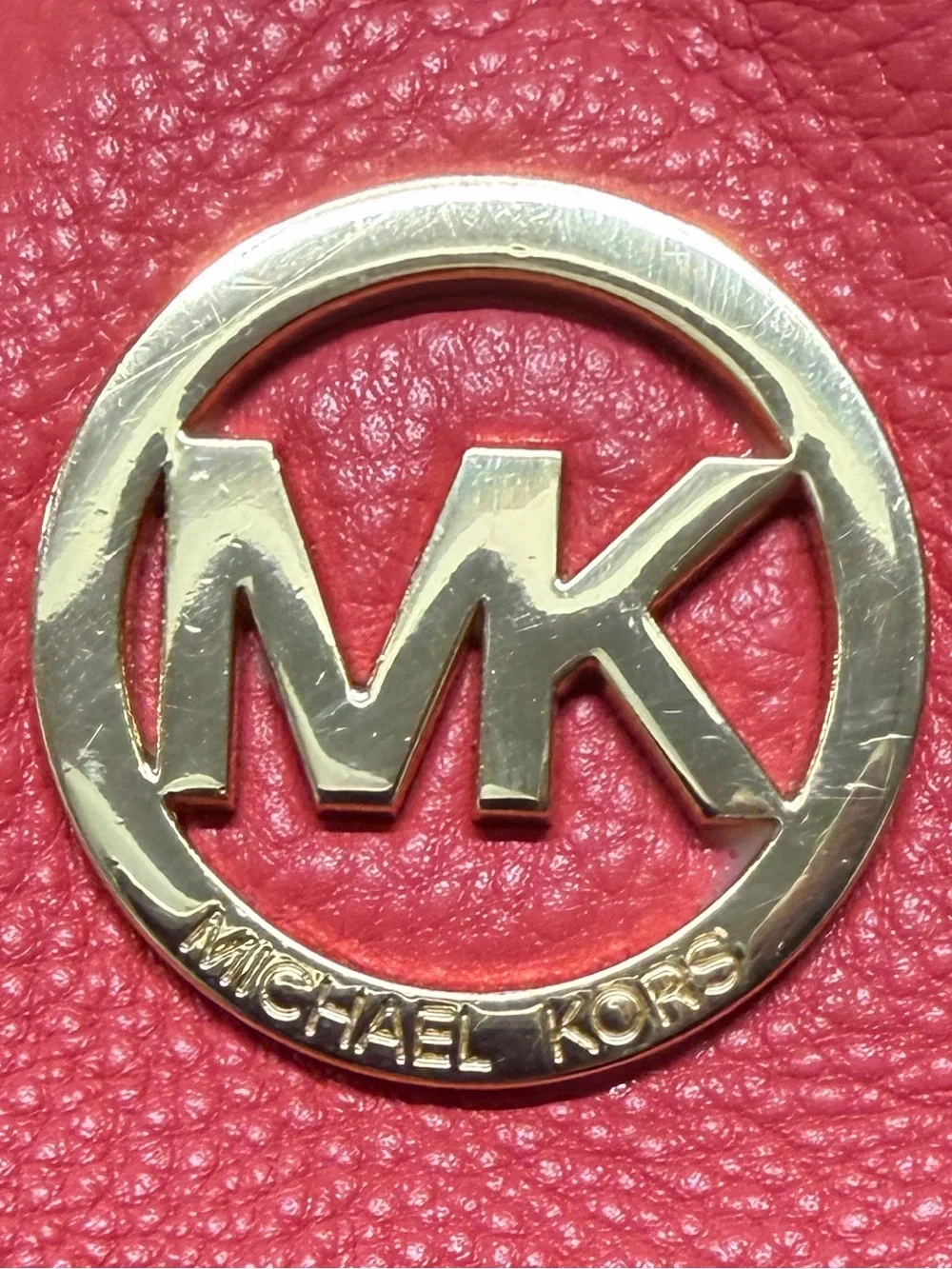 Michael Kors Salmon Pink Leather Chain Tote MK Logo Bag - Picture 5 of 10